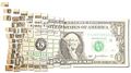 One Dollar Floating Away in Small Pieces