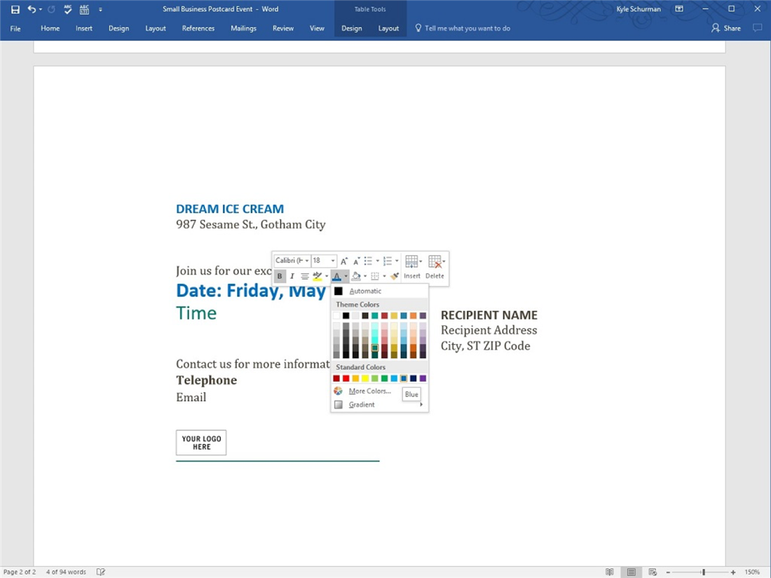 How to Make Postcards in Word