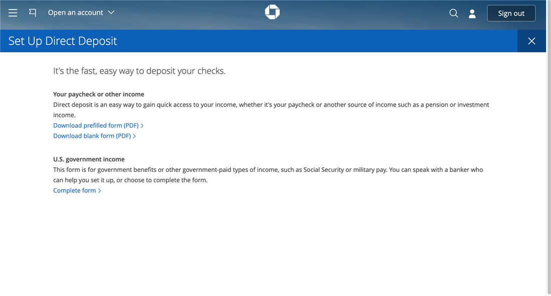 How to Set Up Direct Deposit with Chase Fast