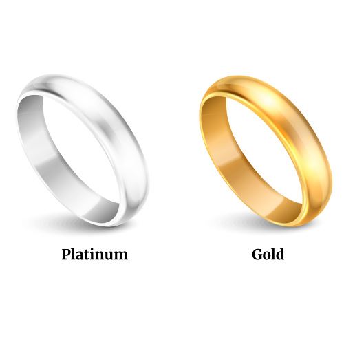 Flexible 2-row Platinum & Rose Gold Ring with Diamond Cut Balls JL PT