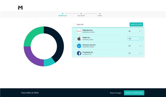 screenshot from m1finance.com