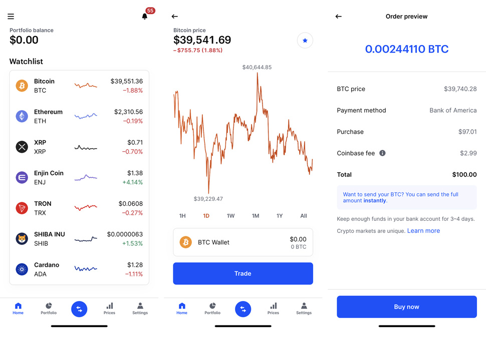 send money from robinhood to coinbase
