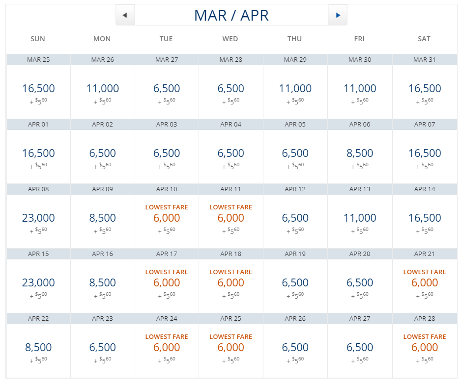 Skymiles Conversion Chart